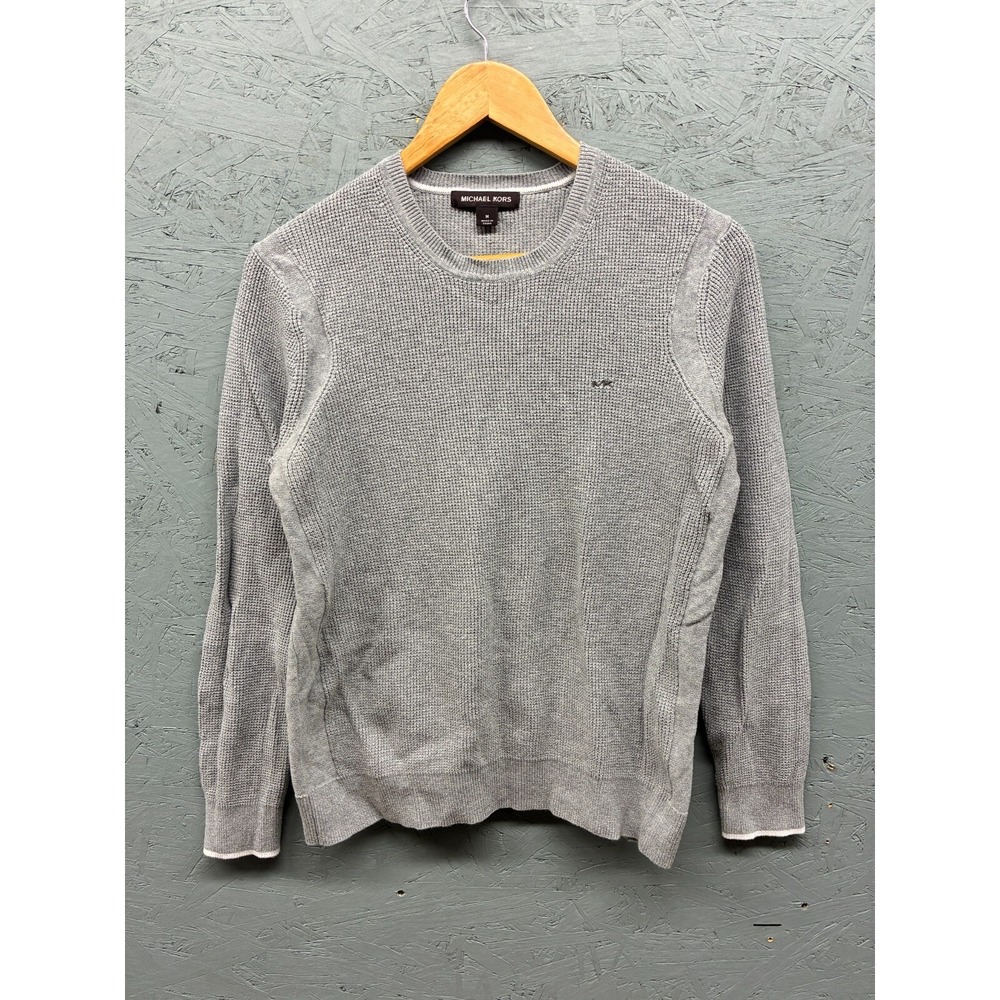 Michael Kors‎ Men's Cotton Sweater Bundle Size M Gray Navy Crew Neck Logo Knit
